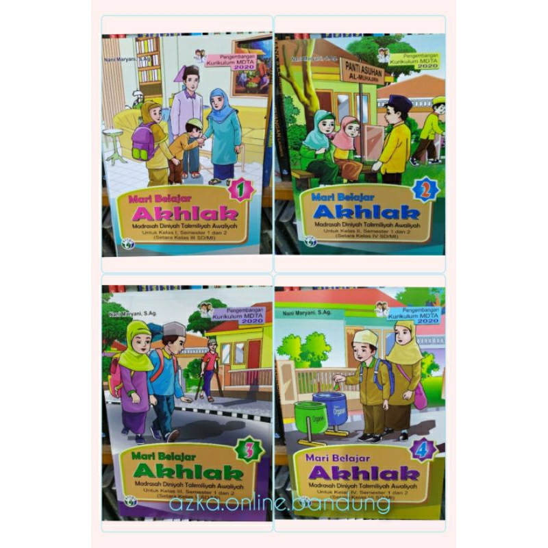 Buku MDTA Mari Belajar Akhlak Kelas 1 2 3 4 Kurikulum MDTA 2020 penerbit Rizqi