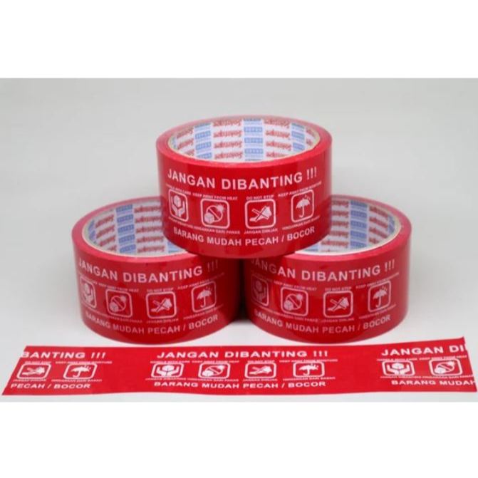

LAKBAN FRAGILE / ISOLASI JANGAN DIBANTING / WARNA MERAH