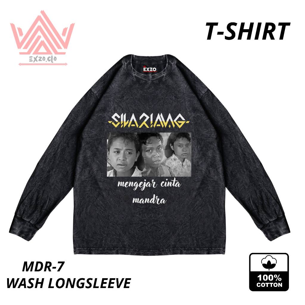 EXZO "MANDRA NIRVANA" |WASH LONGSLEEVE| ATASAN PRIA/WANITA LENGAN PANJANG T-SHIRT "MANDRA NIRVANA"