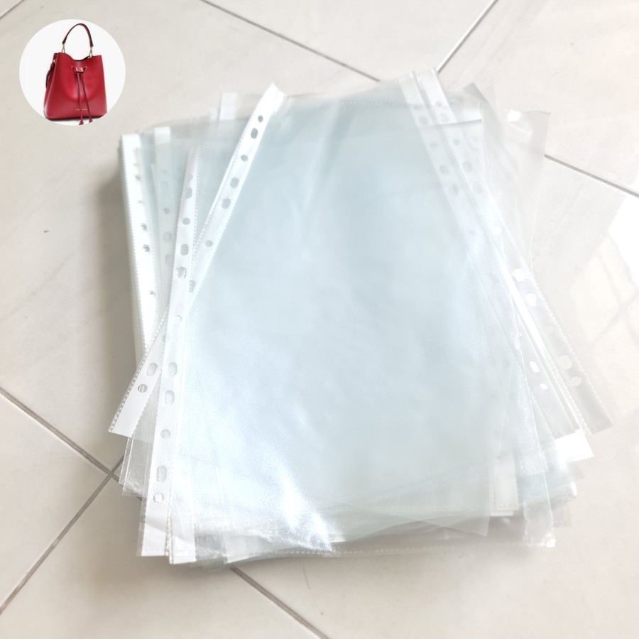 

pocket file sheet protector PP bening transparan folio A4 kantong binder new dan preloved