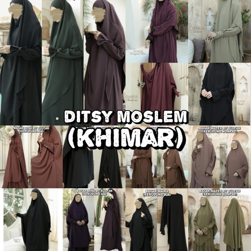 FRENCH KHIMAR FK DITSY MOSLEM NOVEMBER SIAP KIRIM Shaiza Black, Shaiza driftwood, Shaala Bitterchoco