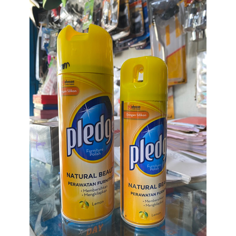 pledge aeorosol lemon 330ml dan 160ml  (kaleng) pengkilap furtinure dan sepeda motor/mobil original