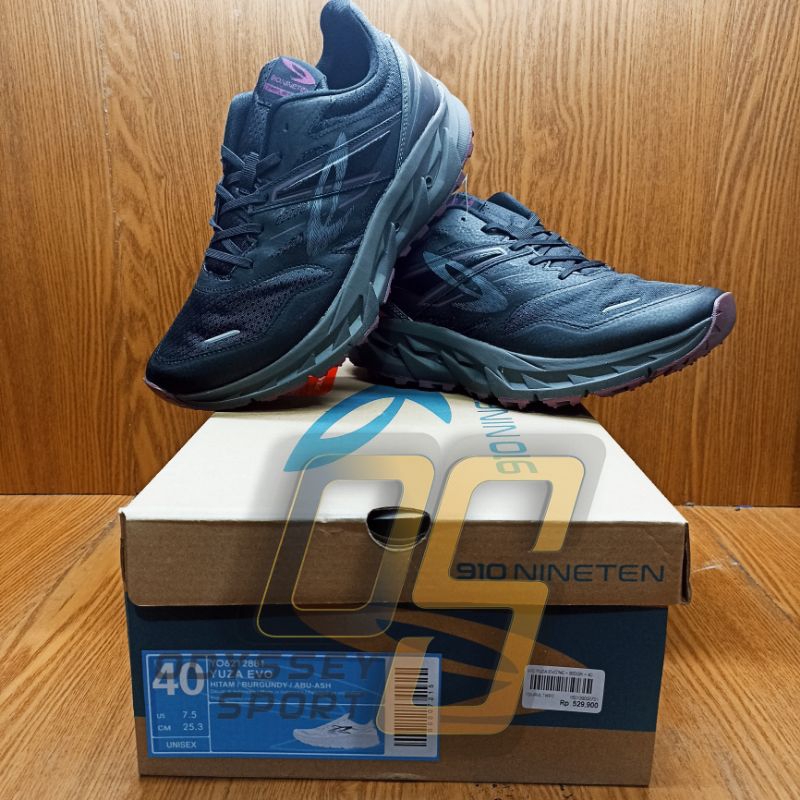 Sepatu Running 910 Yuza Evo (Black/Grey) 100% ORIGINAL