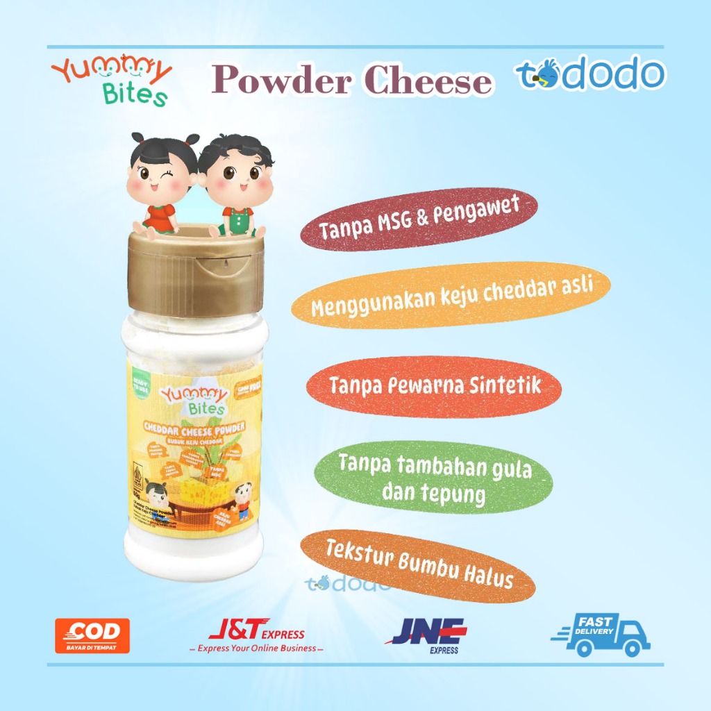 

Yummy Bites Cheedar Cheese Powder 50gr/ Bumbu Keju MPASI Bayi