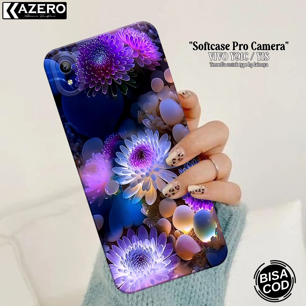 Case Hp VIVO Y91C / Y1S Fashion Case Bunga Silikon Pro Camera Softcase VIVO Y91C / Y1S Casing VIVO Y