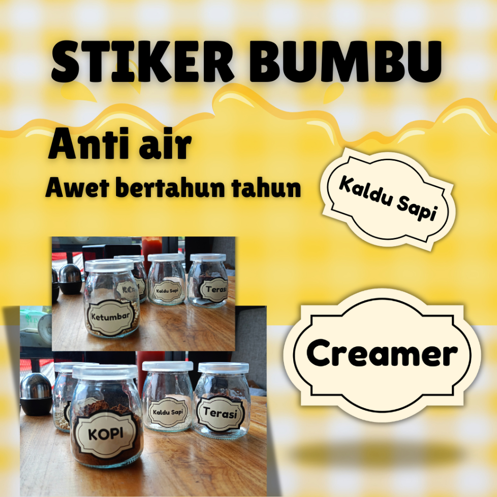 

STIKER BUMBU | STICKER LABEL BUMBU | STIKEL BUMBU DAPUR | NAMA BUMBU | STIKER WATERPROOF (satuan))