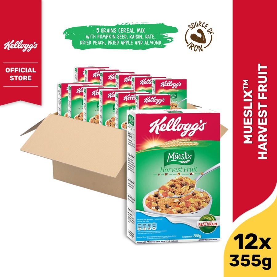 

[CARTON DEALS] Kelloggs Mueslix Harvest Fruit 355g x 12pcs