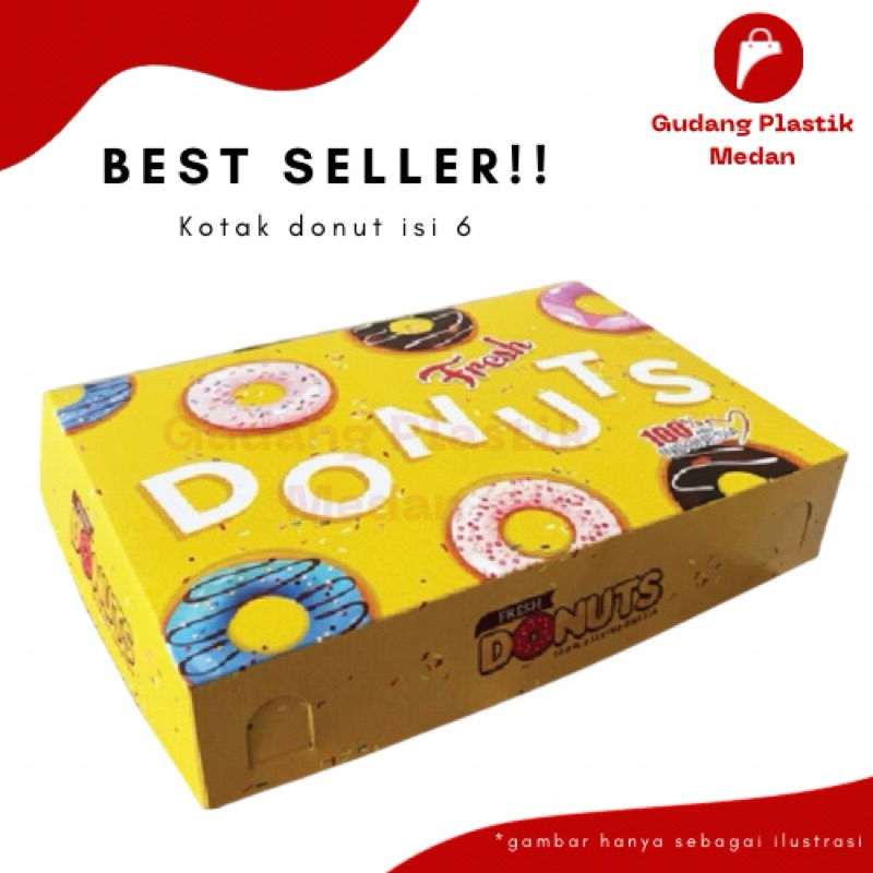 

[10 PCS] KOTAK DONUT - BOX DONUT - DUS DONUT - KOTAK DUPLEX - ISI 6