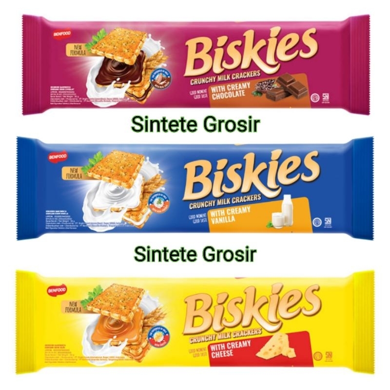 

Biskies Crunchy Sandwich Milk Crackers isi 96 gram