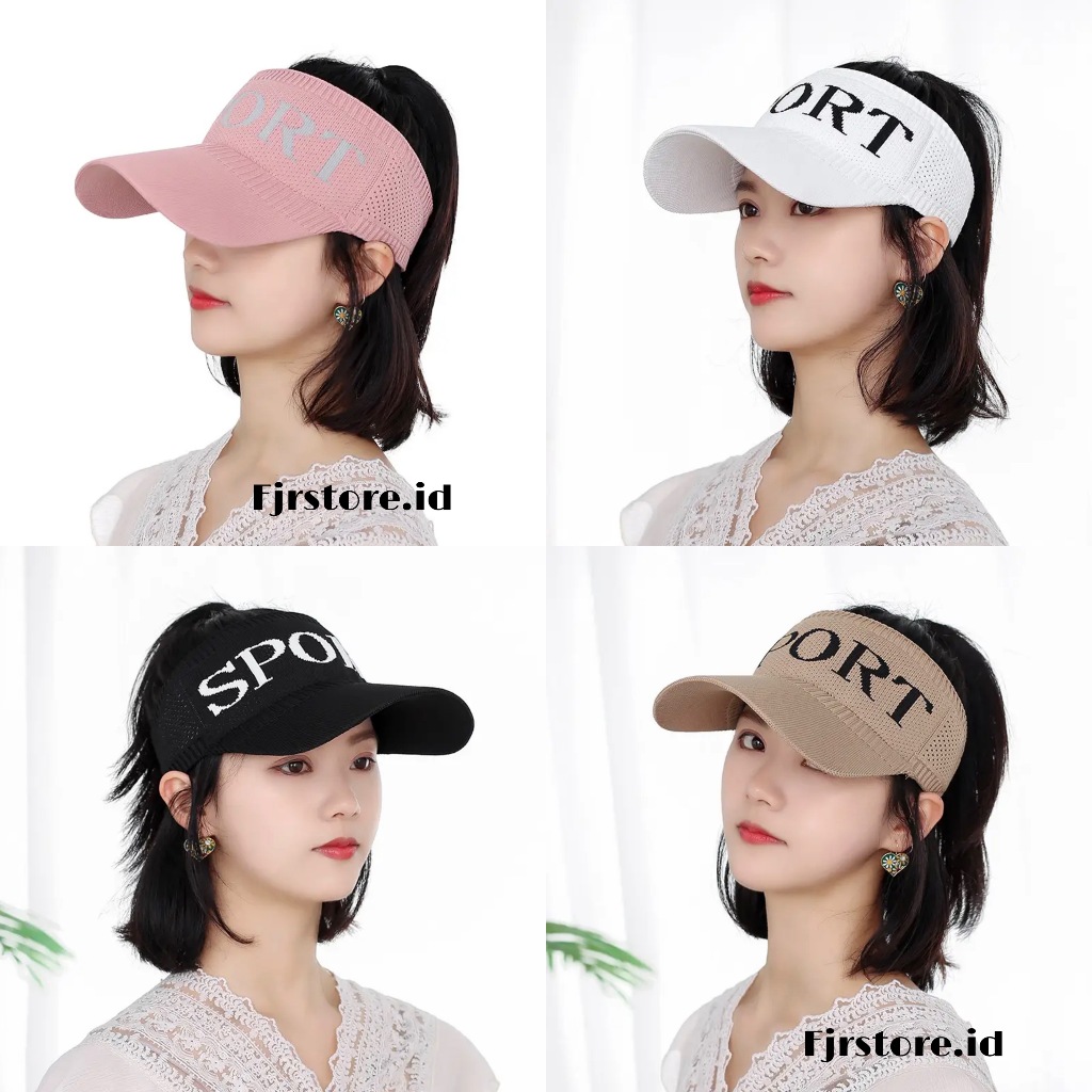 Topi Olaraga Senam Wanita Topi Golf -Topi Sepeda - topi Pantai Lari Tenis - Topi Hijab Zumba Visor
