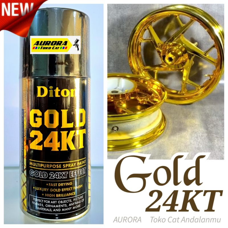DITON CHROME GOLD 24KT Crom Emas Kemasan 300cc Emas Chrome 24Karat Kemasan 300ml