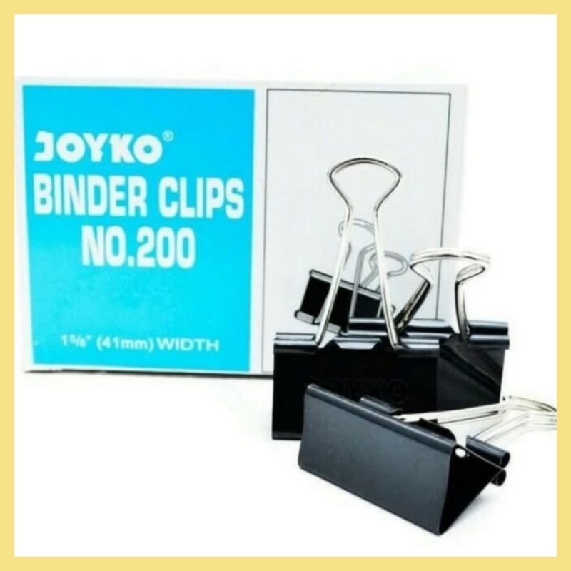 

Binder Clip / Klip Kertas / Penjepit Kertas Joyko 200 1 Pak isi 12 Pcs