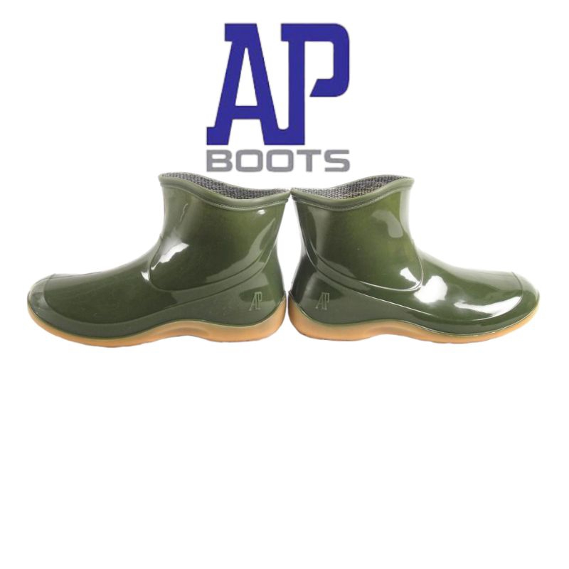 BOOT AP Original wanita hijau glossy pendek karet anti slip