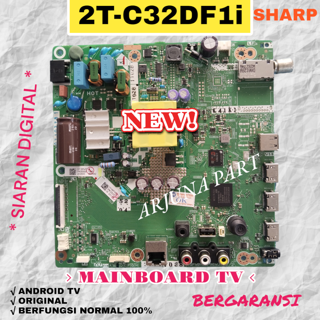 MAINBOARD TV SHARP 2T-C32DF1I / MB TV SHARP 2T-C32DF1I / MESIN TV SHARP 2T-C32DF1I / MODUL TV SHARP 