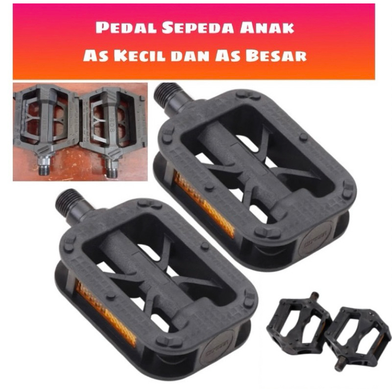 1 Pasang Pedal Sepeda Anak As Kecil Dan As Besar Pedal Sepeda BMX Fixie Fixed Gear Sepeda Anak Mini 