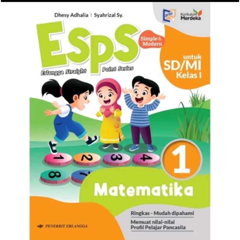 esps buku pelajaran matematika siswa  kelas 1sd/ mi kurikum merdeka penerbit erlangga