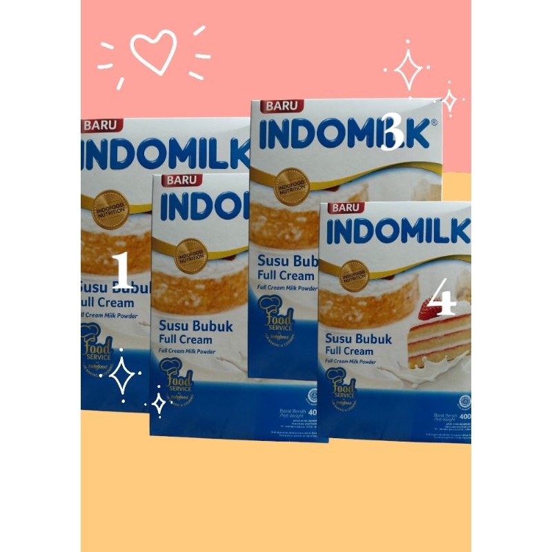 

Indomilk Susu Bubuk Full Cream 400g untuk Campuran Minuman dan Kue