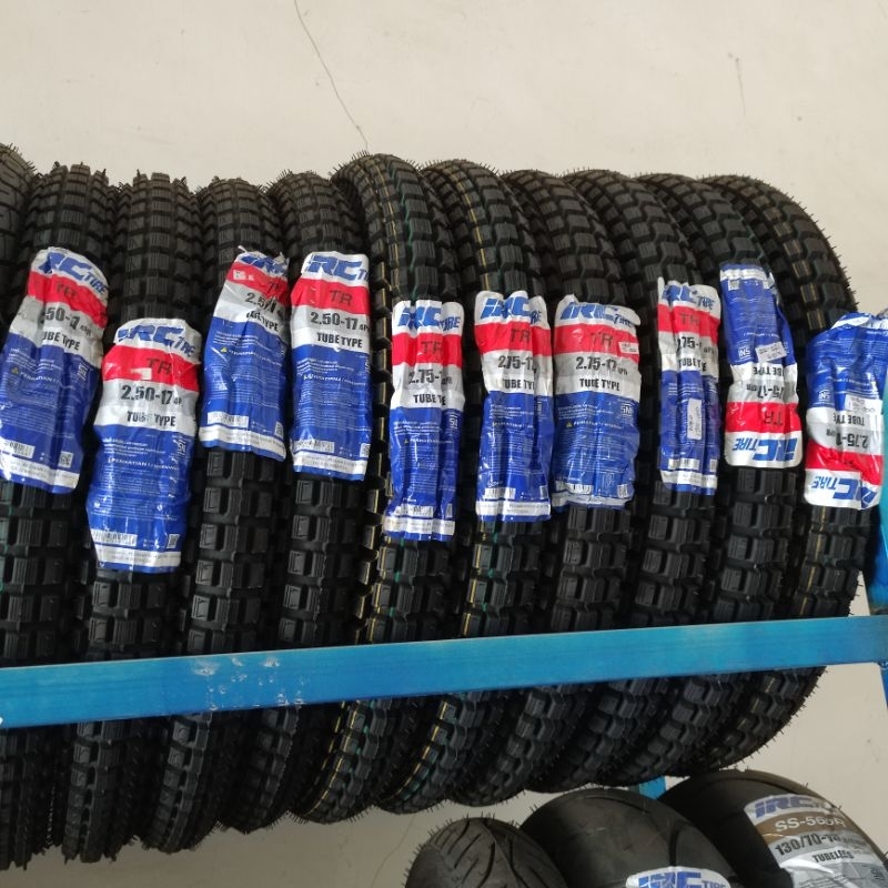 BAN MOTOR TRIAL, BAN TAHU, BAN CROSS, BAN TREL MERK IRC, UNTUK MOTOR BEBEK RING 17 UKURAN 250-275