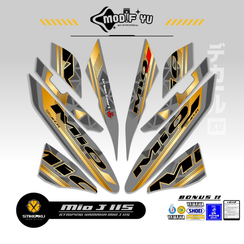 STRIPING MIO J / MOTIF 5 / STIKER MIO GT / STICKER YAMAHA MIO J / GT THAILAND PREMIUM / STREPING / S