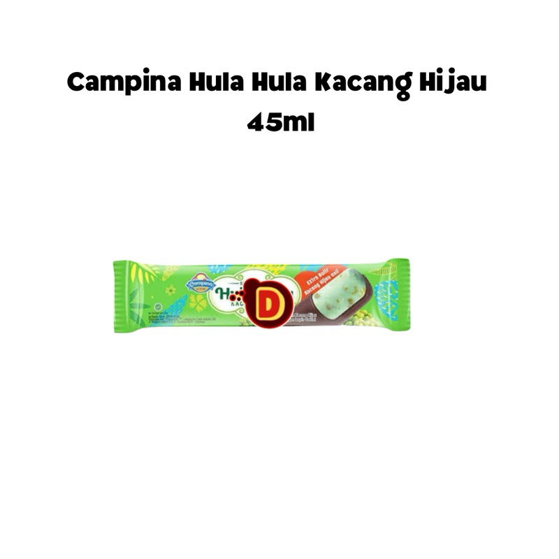 

Es Krim Campina Hula hula kacang hijau 45ml | es krim | es krem kacang ijo | hula hula / es cream