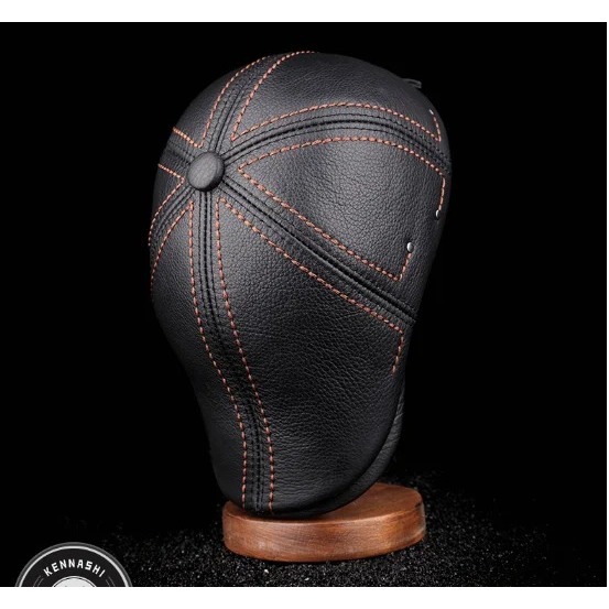 Topi Baret Pria Kulit Domba Asli - Topi Pria Kulit Asli 100%