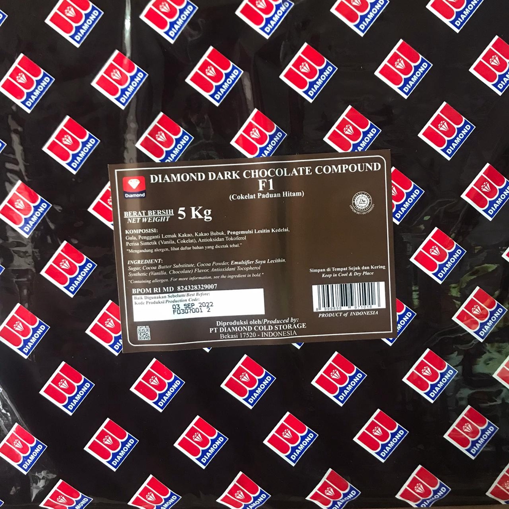

Coklat Blok Diamond - Dark Chocolate Compound Diamond 5kg - Gosend/Grab Only!!!