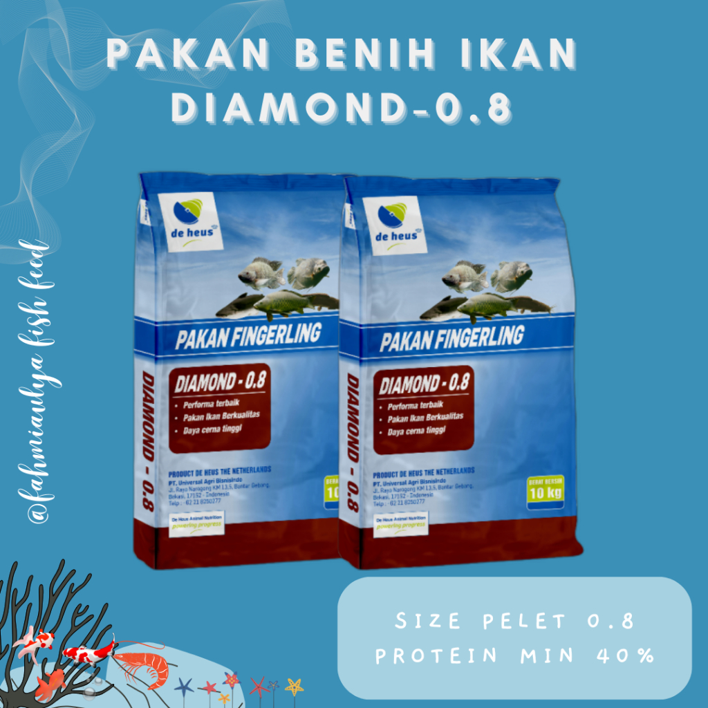 DIAMOND PAKAN BENIH IKAN 0.8 REPACK 1 KG  | PAKAN BENIH IKAN LELE GURAME PATIN