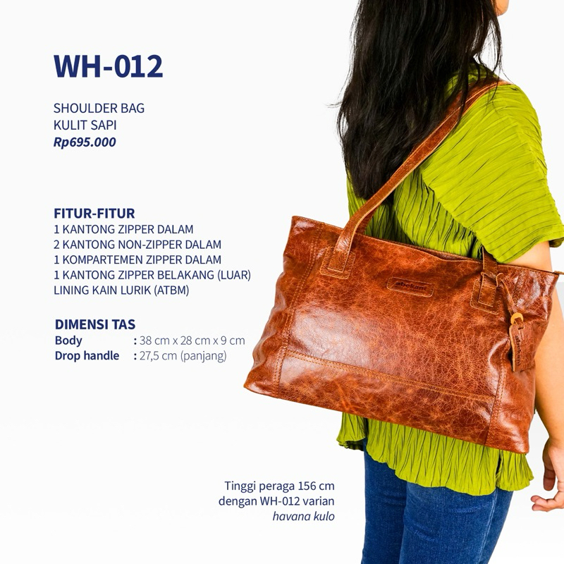 ABEKANI LEATHER TOTE BAG WH012 - Tas Wanita - Tas Bahu Abekani - Tote Bag - Women Bag