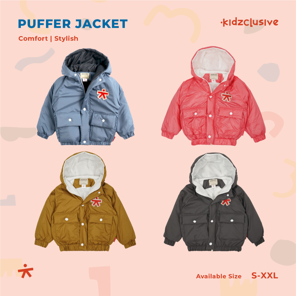 Kidzclusive JAKET ANAK PUFFER jaket musim dingin anak Winter  Jaket Gelembung anak laki laki casual 