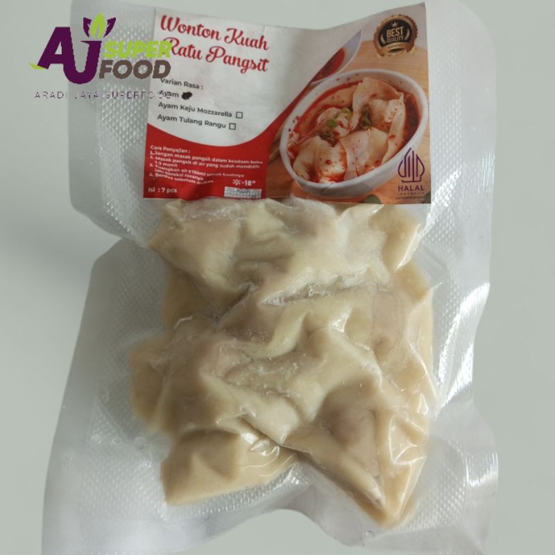 

Pangsit isi Ayam Pangsit Kuah Chili Oil isi 7pcs Wonton Ratu Pangsit