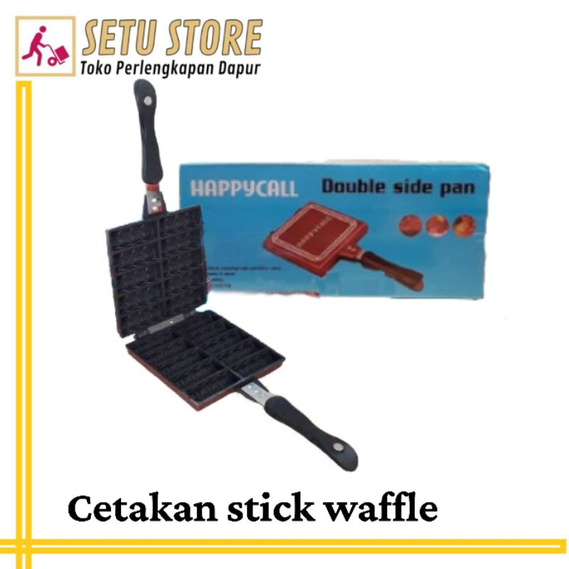 Cetakan waffle sate happycall double side pan wajan teflon corndog cetakan kue tusuk sate