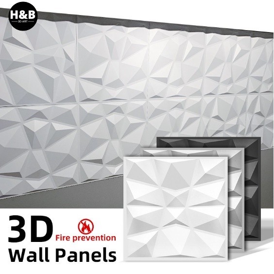 Desain Panel Dinding 3D Stiker Dinding Panel PVC Desain Berlian Wallpaper Desain Dekorasi Rumah Deko