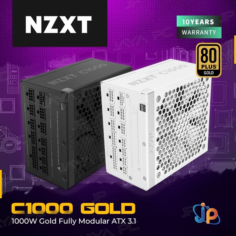 NZXT C1000 ATX 3.1 1000W PSU - Power Supply 1000 Watt 80+ Gold Full Modular