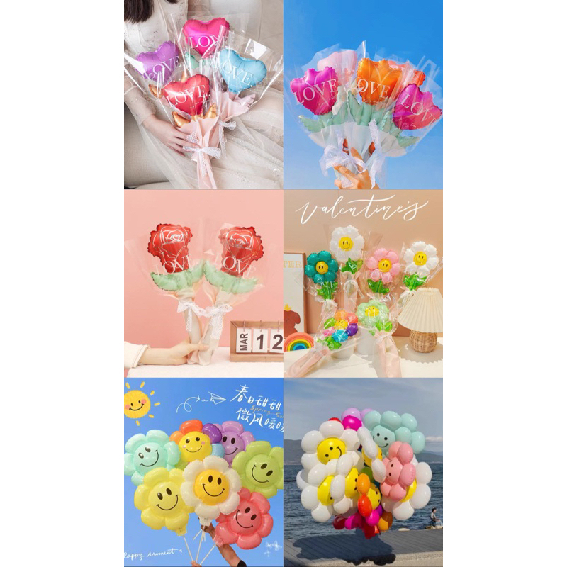 [ Stellar Official ] [POMPA] Sunflower Balloon Bouquet Tulip balloon Bouquet Love Flower Bouquet bou
