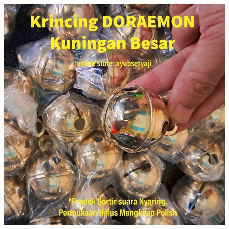 Lonceng Kuningan Doraemon size no7 ( D4cm ) Krincing Bulat Bel bandul Lonceng 07 Kuningan klintingan