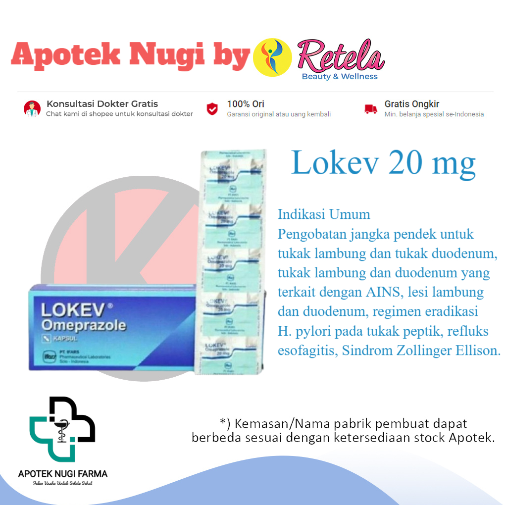 Lokev 20 mg 1 Box 50 Kapsul / Omeprazole