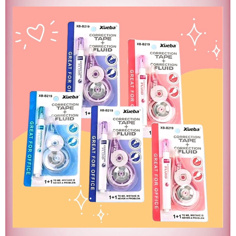 

N188 ( 2 in 1 ) Corretion Big Tape Roll + Fluid Cute / 2 in 1 Tip Ex untuk Sekolah Kuliah Kantor / Tip x