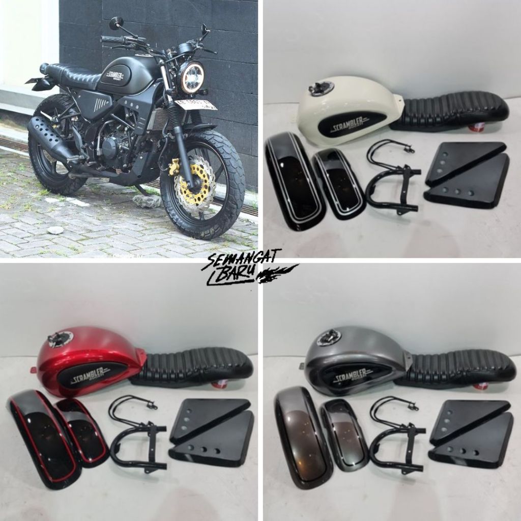 PAKET SPAREPART JAPSTYLE CB150R DAN CBR MODEL DUCATI SCRAMBLER MINIMALIS