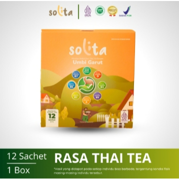 

SOLITA (ISI 12 )RASA THAI TEA Nutriflakes Sereal Umbi Garut Asam Lambung Maag Official 1 Box