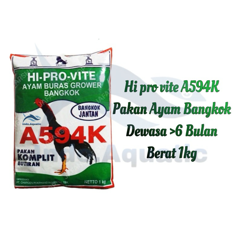 pakan ayam bangkok hi pro vite a594k pur ayam bangkok dewasa A 594 k voer aya buras butiran