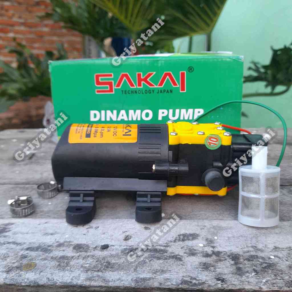 POMPA AIR SAKAI DC 12V 3.5 A DINAMO PUMP SPRAYER SAKAI KLEM CUCI MOBIL MOTOR CUCI AC