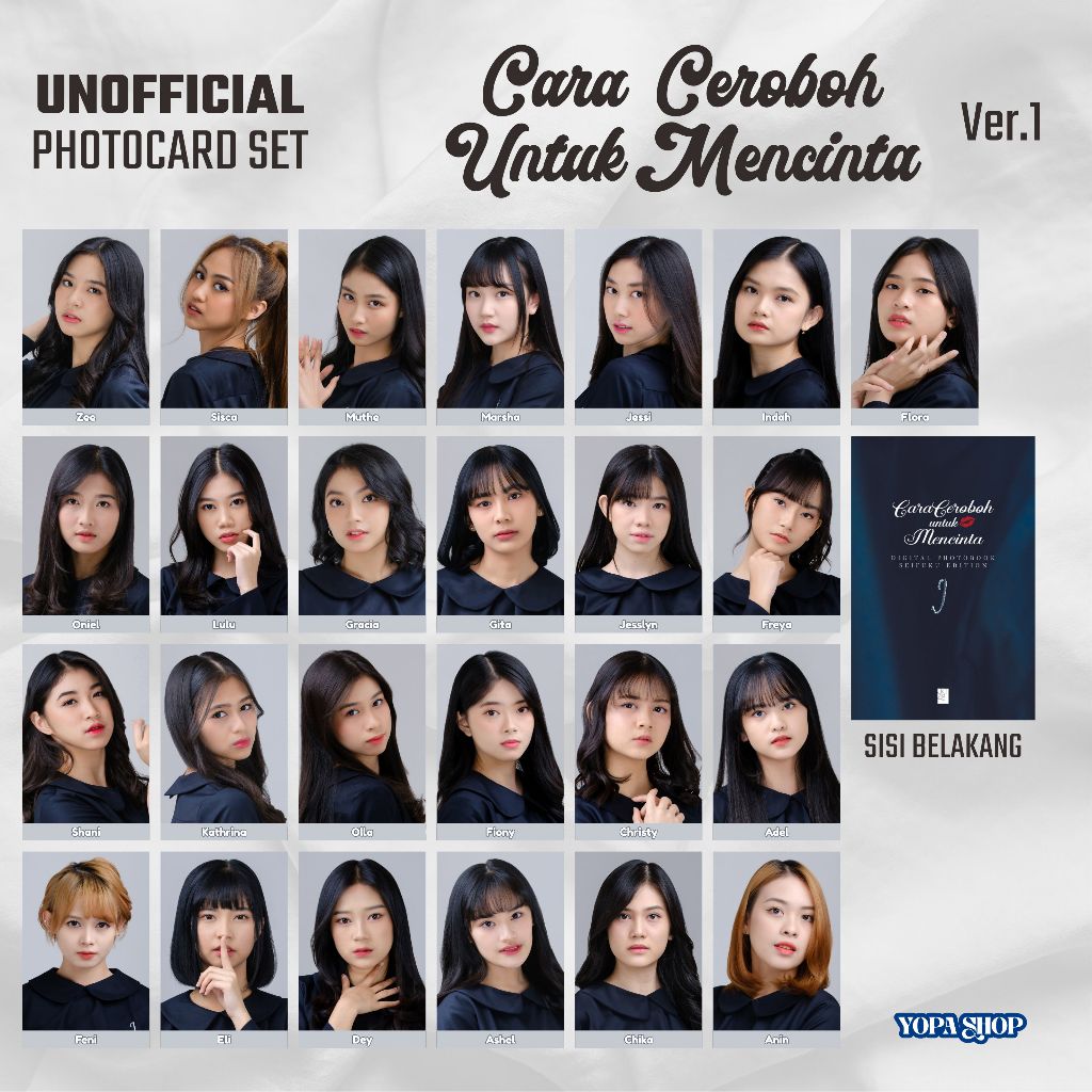 PC Photocard JKT48 Unofficial / Fanmade Edisi "Cara Ceroboh Untuk Mencinta vol.1" print 1 sisi