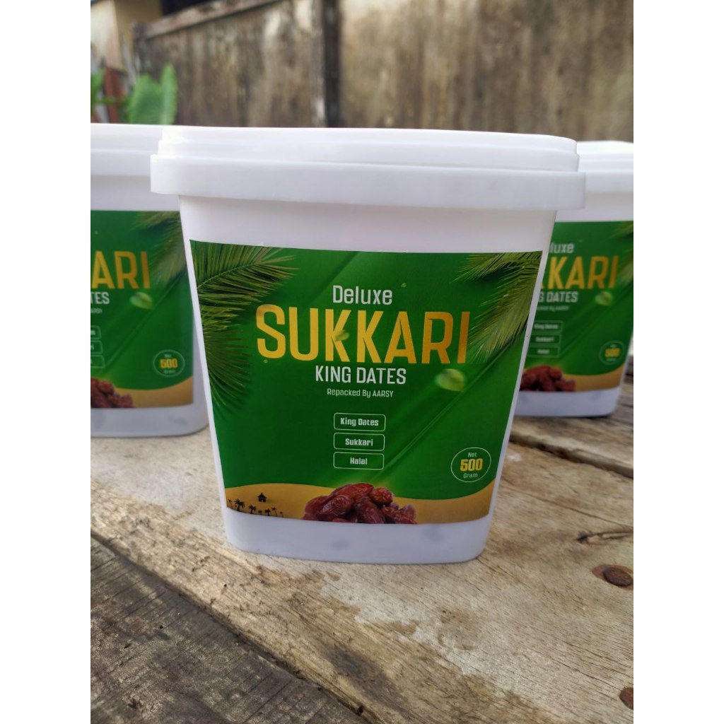 

Kurma Sukkari 500 gr King Dates Sukkari Basah Lembut Premium Sukkari Premium Kemasan Plastik Kotak