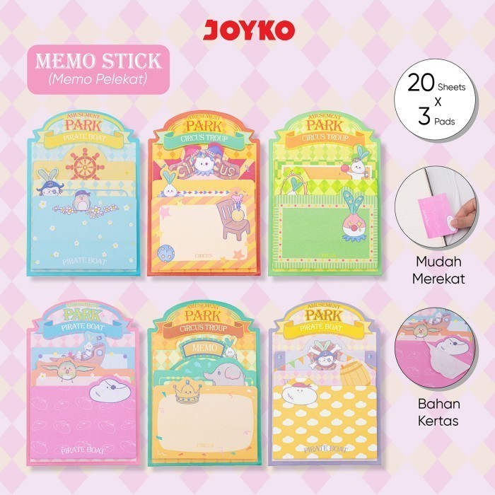 

Memo Stick Sticky Note Kertas Memo Memo Tempel Joyko MMS-39 Amusement Park