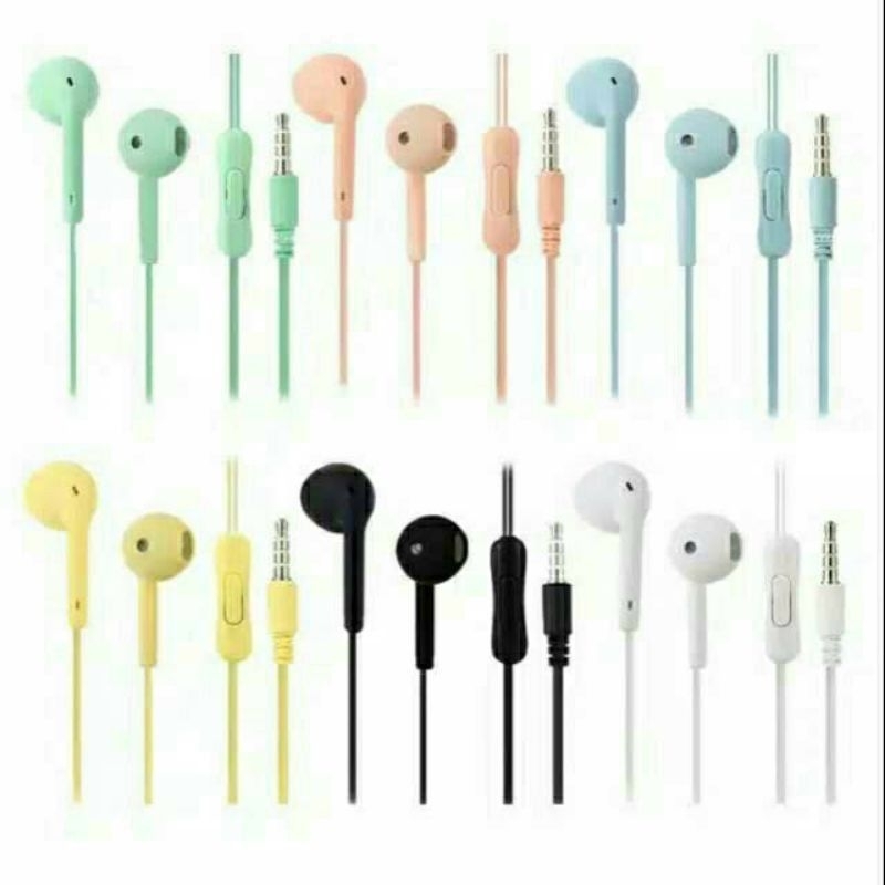 Earphone Kabel U-19 Macaron / Handsfree Macaron / Earphone Macaron Warna Warni