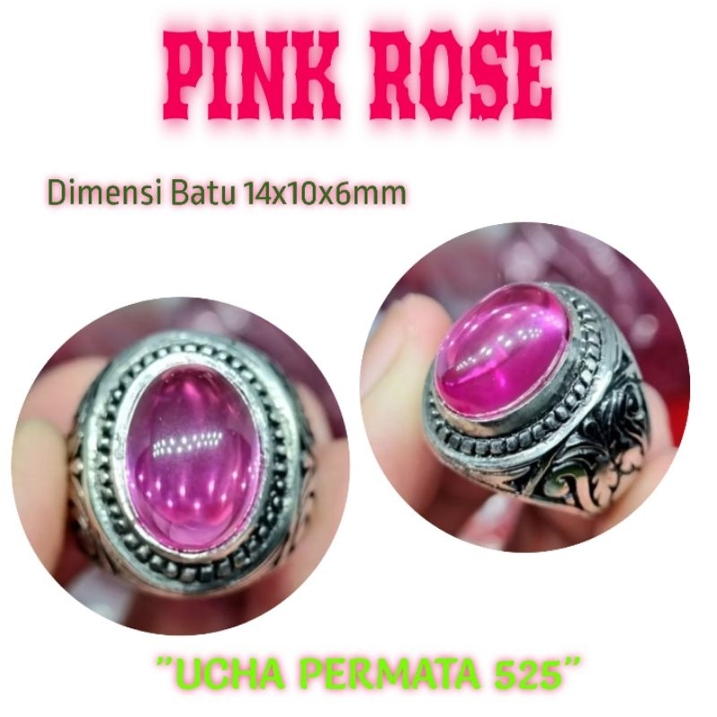 cincin merah siam bangkok pink rose / batu akik merah siem