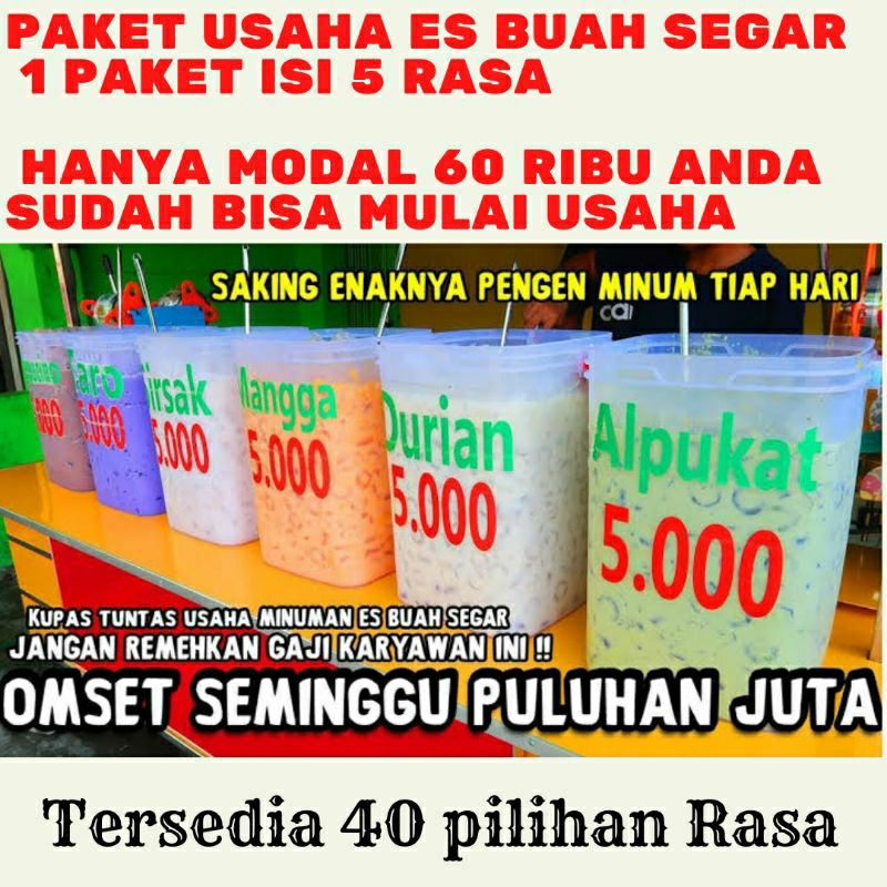 PAKET BUBUK MINUMAN ES BUAH SEGAR VIRAL 1 KG / BUBUK MINUMAN ANEKA RASA  1 KG /BUBUK MINUMAN BOBA / 