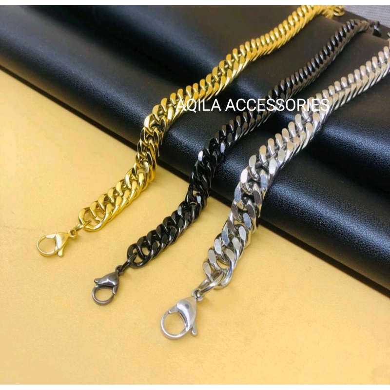 GELANG RANTAI TERBARU TITANIUM ASLI RANTAI RAPAT PRIA WANITA