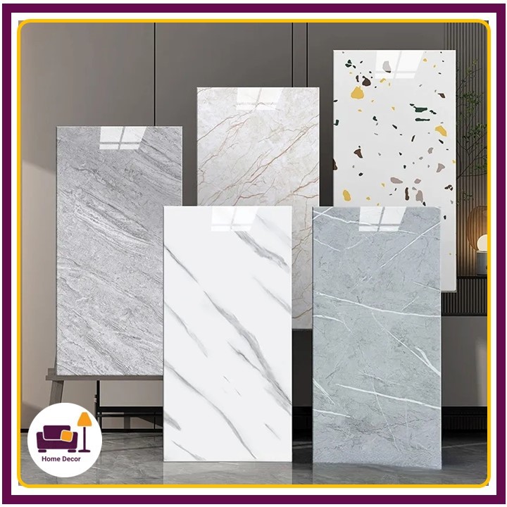 Wallpaper Dinding Kamar Mandi Anti Air Motif Marmer Ukuran 30 x 60 cm