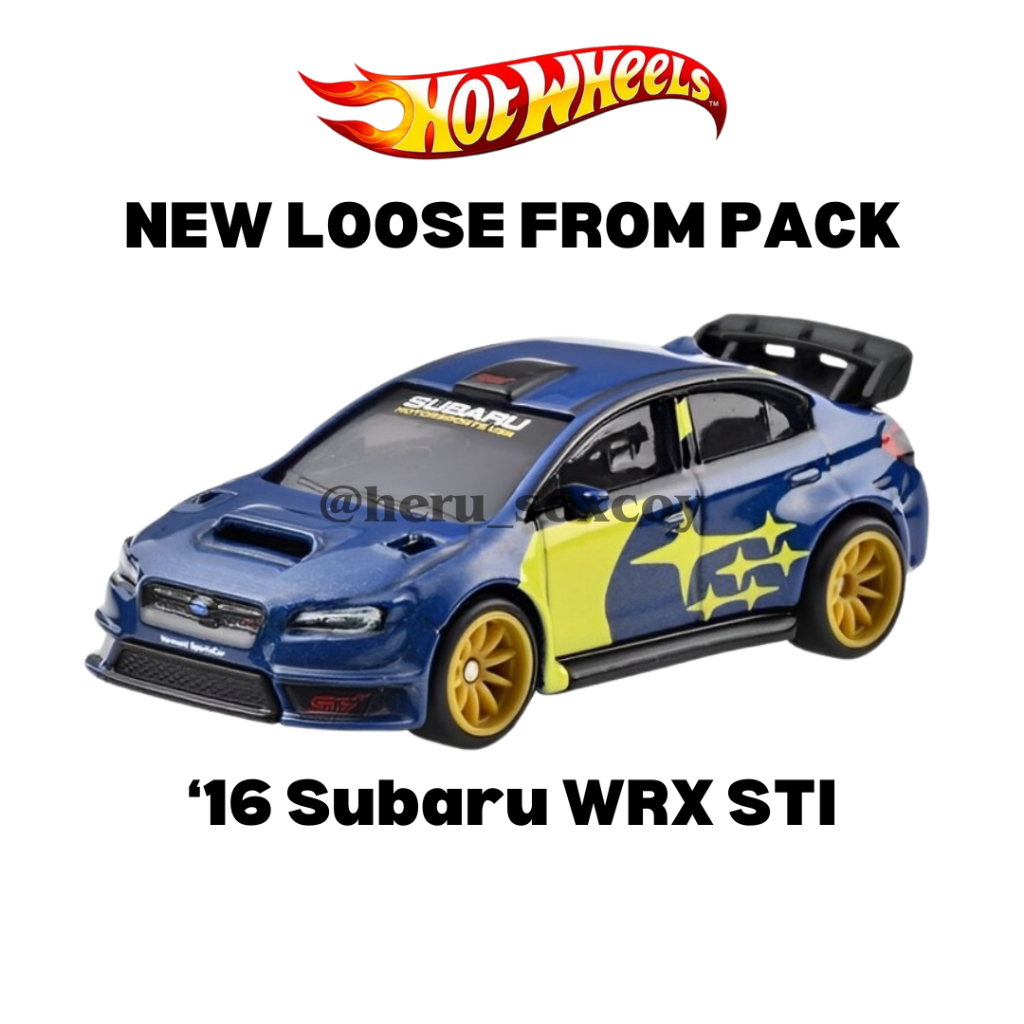 HOTWHEELS HOT WHEELS PREMIUM '16 SUBARU IMPREZA WRX STI BIRU NEW LOOSE FROM PACK